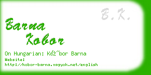 barna kobor business card